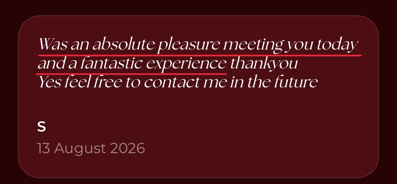 Message from a client