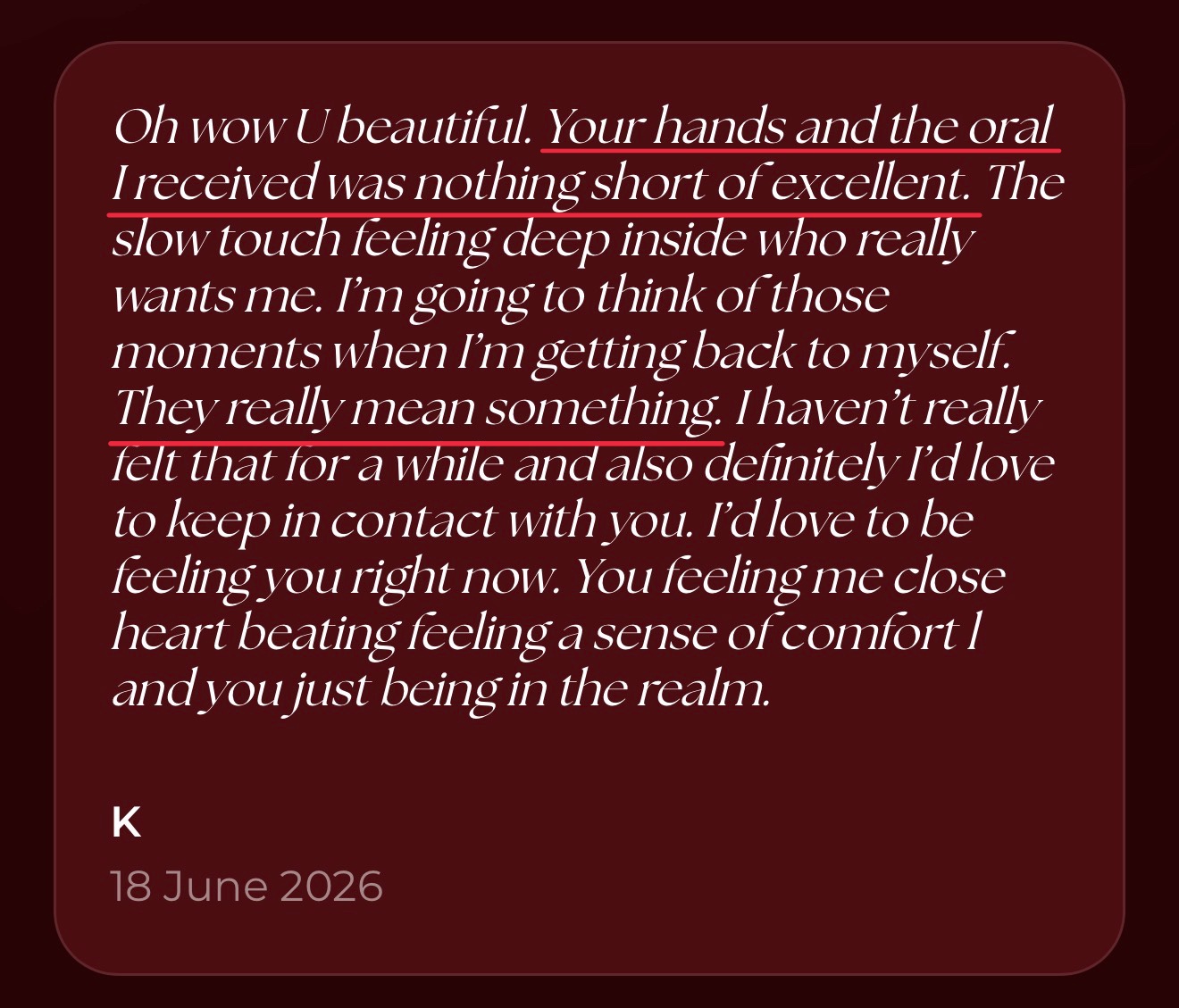 Message from a client