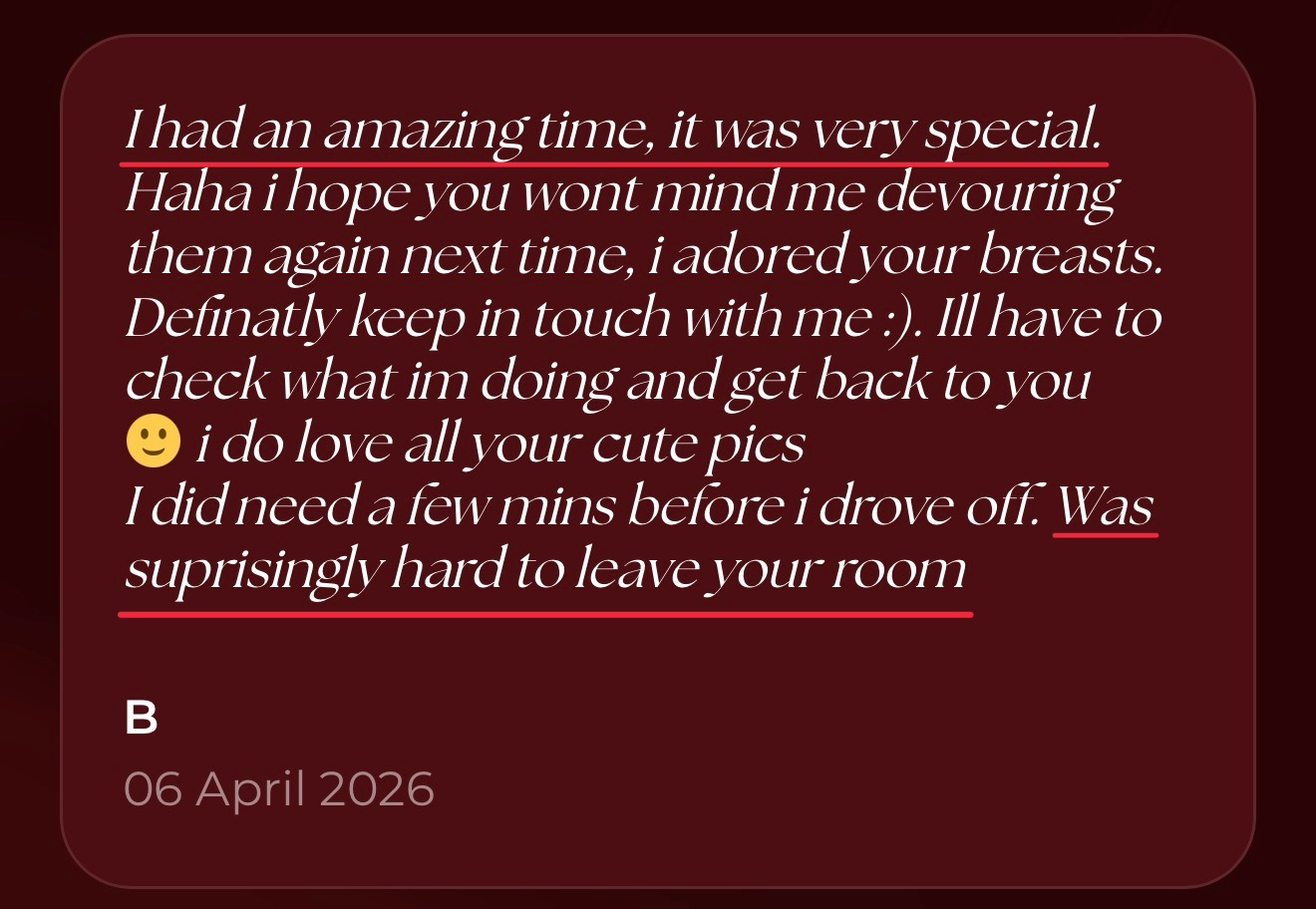 Message from a client