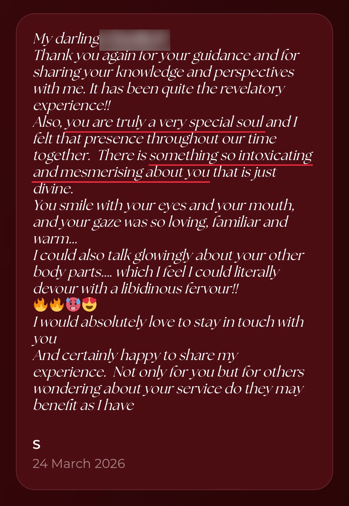 Message from a client