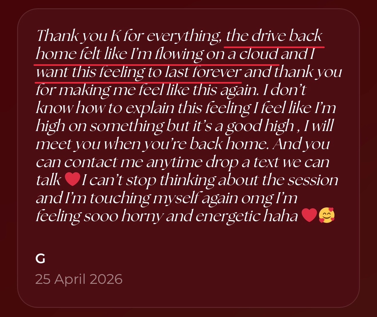 Message from a client