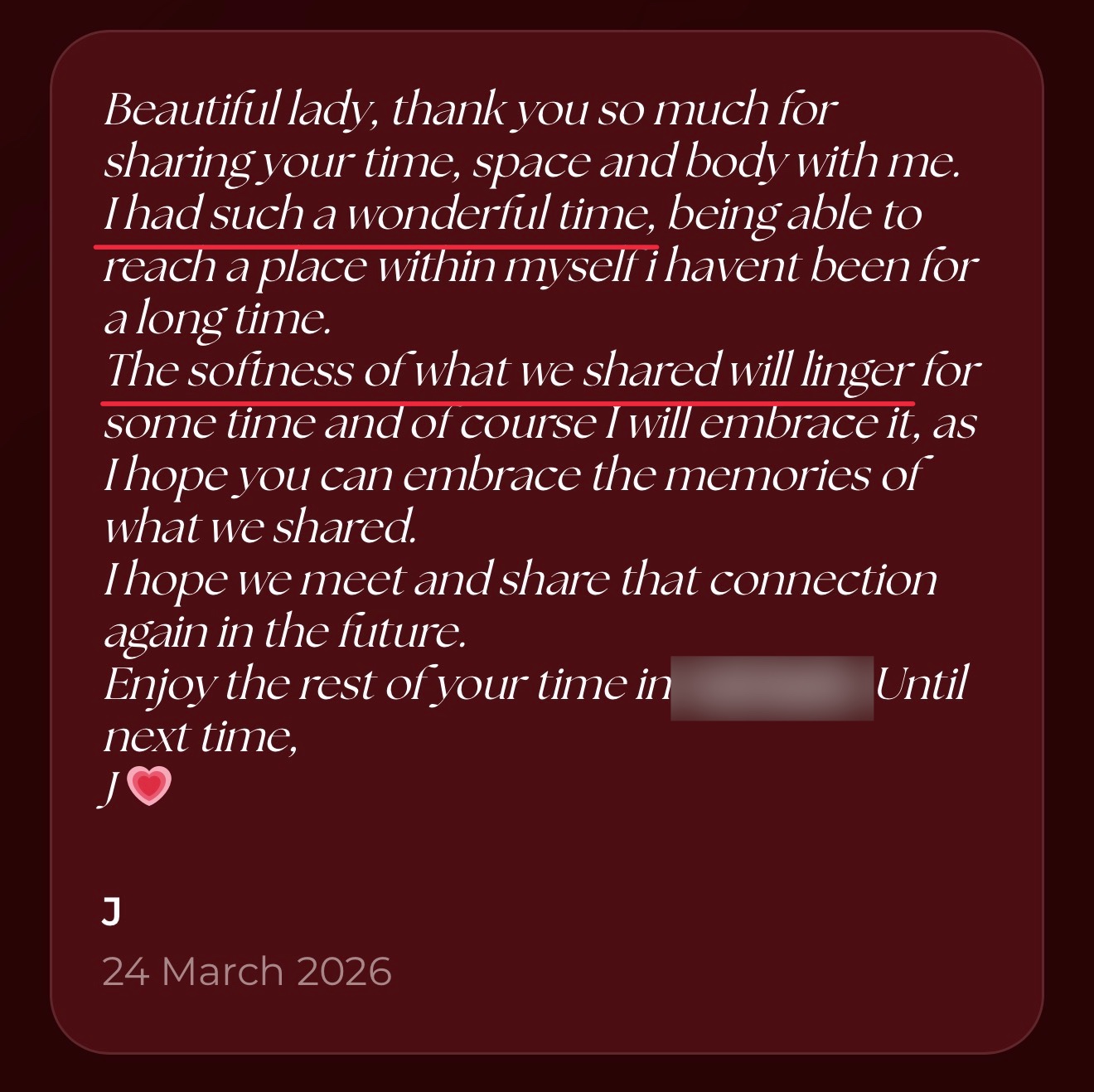 Message from a client
