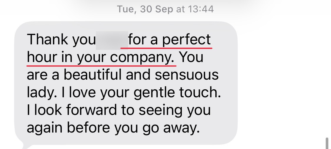 Message from a client