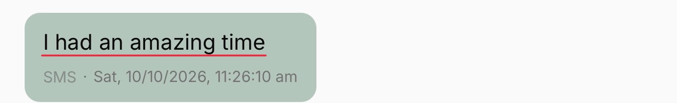 Message from a client